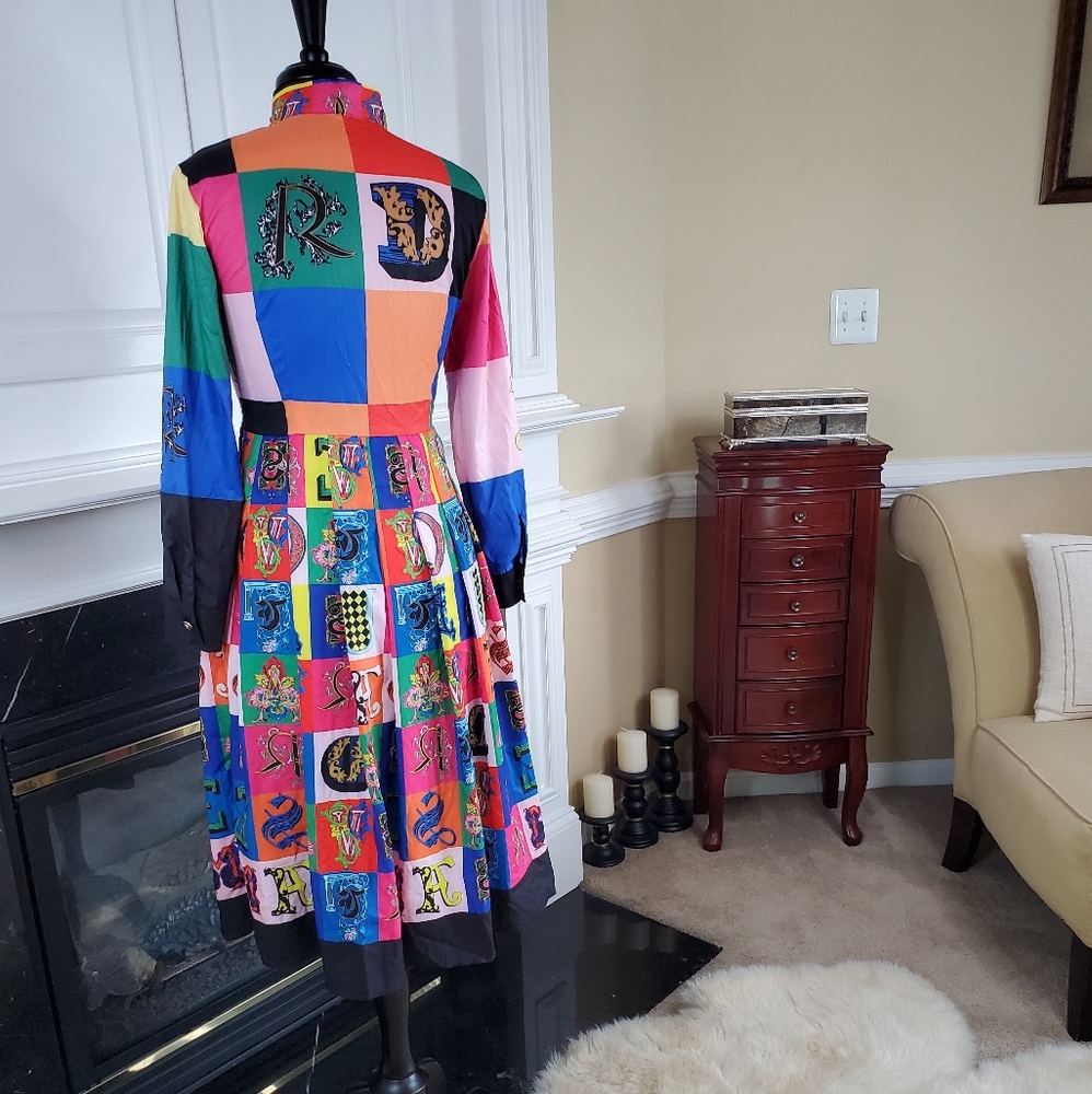 Print Novelty Art Deco Dress - image 8